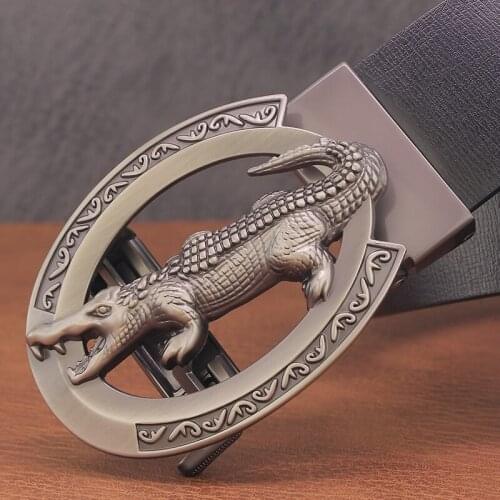 High Quality balck Automatic Buckle luxury Designer belt men genuine leather Waistband Cowskin fashion ceinture homme Casual