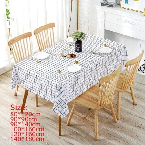 S-3XL 13 Plastic PVC Tablecloth Waterproof Rectangula Grid Printed Oilproof Kitchen Table Cover Dining Coffee Cuisine Party Cove