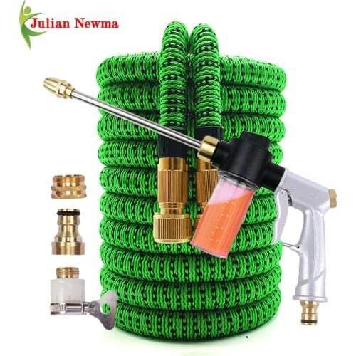 Garden Hose 1/2 High Pressure Car Wash Hose Foam Pot Metal Spray Gun Flexible Water Hoses For Irrigation Washing Watering Pipe