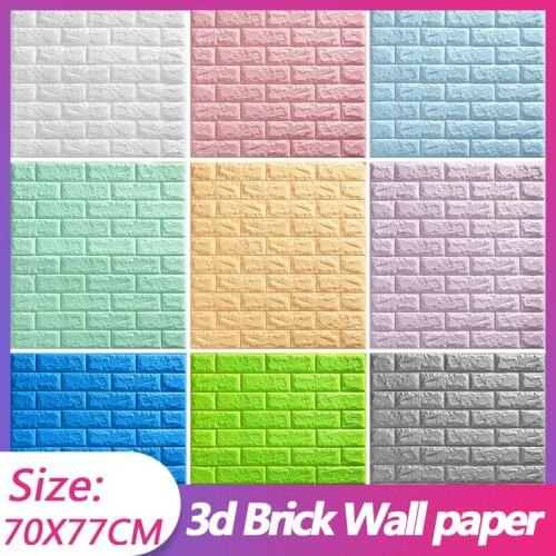 Self-adhesive wallpaper 3d stereo wall stickers bedroom warm background wall soft pack foam wallpaper decorative stickers