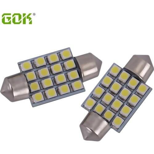 Car led Interior Light c5w 36mm 39mm 42mm 31mm festoon 16smd 3528/1210 Led Car Dome LED light Interior Light Bulbs Auto Roof