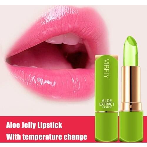 Tinted Lip Balm Jelly Aloe Lipstick Temperature Changing Aloe Vera Lipstick Moisturizing Long Lasting Balm Lips Care Daily Use