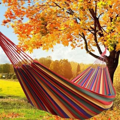 Outdoor Hammock Idyllic Swing Thick Canvas Hanging Sheet Double Leisure Hammock Chair Hammock Swing