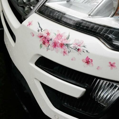 Cherry Blossom Floral Car Stickers Love Pink Auto Vinyl Deca Bumperl Window Ipad For Women Car Tuning Styling Accessories