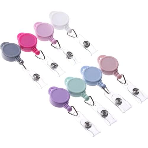 1PC Retractable Pull Badge ID Lanyard Name Tag Card Badge Holder Reels Key Ring Chain Clips School Office Stationery Supplies