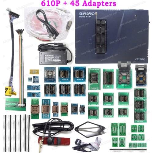 XELTEK SuperPro 610P Universal Programmer with 48 Universal Pin-drivers USB Interface Programmer Writer + 45 28 20 16 Adapters