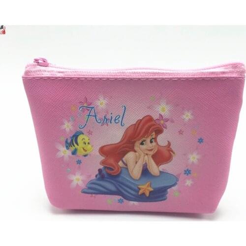 Disney animation cartoon mermaid ladies short zipper coin-operated lipstick bag fashion hand card bag gift bag