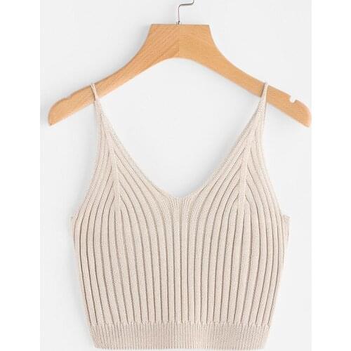 Womens Top Fashion Knitted Crop Tops Cotton Tank Crop Tops Lingerie Underwear Streetwear mujer Vest Cropped Tee Camisole