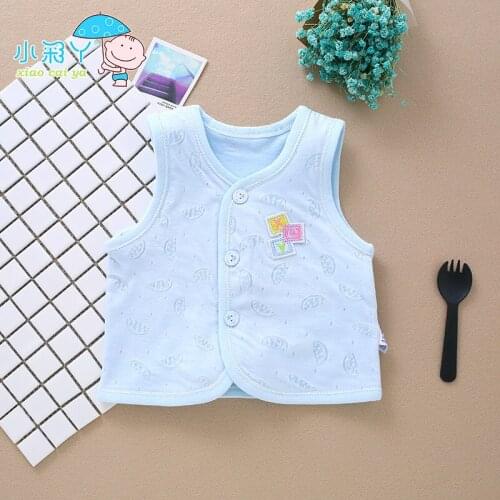 Summer and Autumn Cotton Double Vest Baby Off The Cartoon Baby Vest Infant Vest