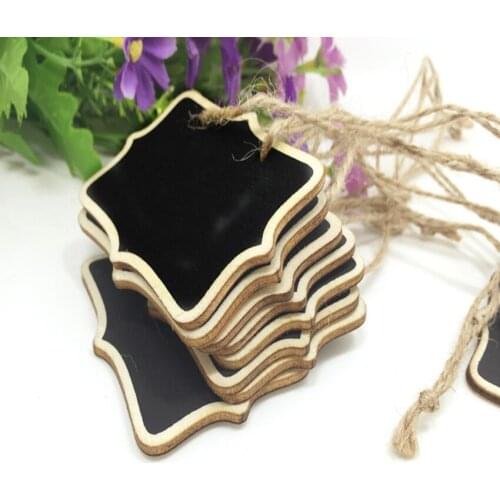 1pcs/Lot Mini Rectangle Chalkboards Hemp Rope Hanging Wooden Creative Message Board For Wedding Party Painting Decoration 6*8cm