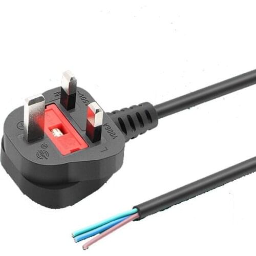 2Pcs 1.8M UK Power Cord Plug 250V 13A With Fuse BS Certification Power Cable For Computer Mainframe Display