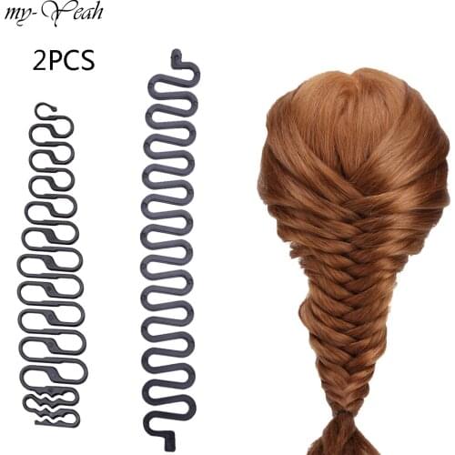 2pcs/Set Black French Hair Braider Centipede Braiding Roller Hook With Magic Twist Maker DIY Styling Tool DIY Home