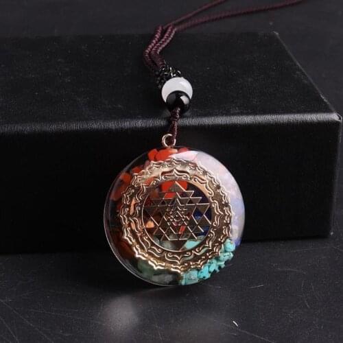 2021 New Vintage Pendant Sri Yantra Necklace Sacred Geometry Chakra Energy Necklace Meditation Jewelry