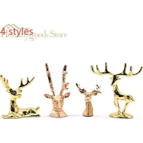 2021 Light luxury creative metal deer ornaments high grade tissue box storage can candy can decoration deer accessories home