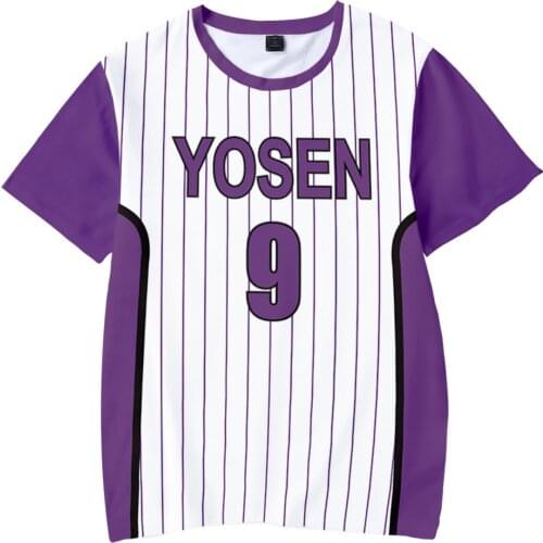 Kuroko No Basuke/Basket 3D T Shirt Women Men Yosen High School Murasakibara Atsushi Short Sleeve Funny Tshirt Cosplay Costume