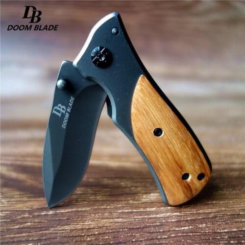 5.9" Knives 57HRC Folding Tactical Knife Steel Wood Combat Portable Pocket Titanium Knives Utility Survival Hunting Rescue Tools