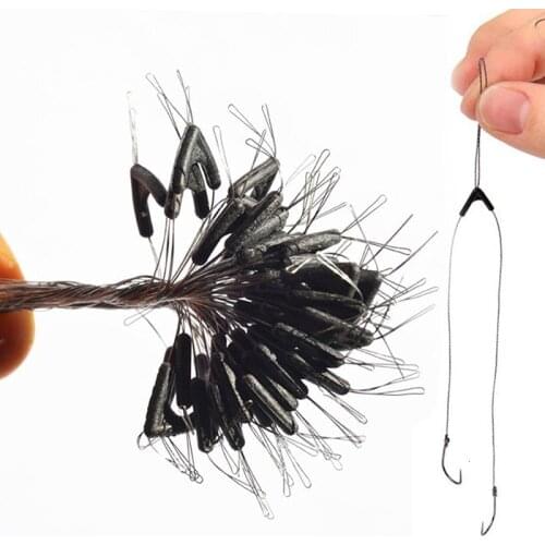 50 Pcs/bundle Double Hooks Contactor Device Fishing Line Space Bifurcation Eight Type Line Swivel Tying Tool