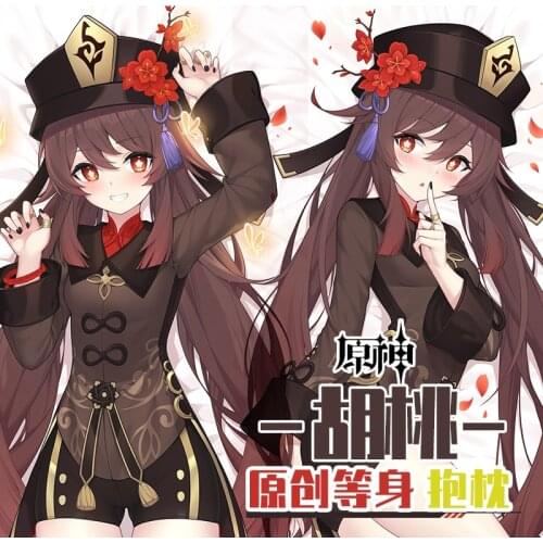 Anime Genshin Impact Hu Tao Dakimakura 2WAY Hugging Body Pillow Case Cosplay Japanese Otaku Pillow Cushion Cover Xmas Gifts