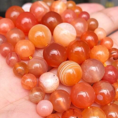 Natural Stone Orange Red Persian agates Loose Spacer Beads For Jewelry Making Diy Bracelet Necklace 6mm 8mm 10mm 7.5