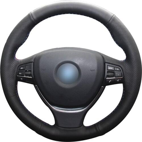 Black Synthetic Leather Car Steering Wheel Cover for BMW F10 2014 520i 528i 2013 2014 730Li 740Li 750Li