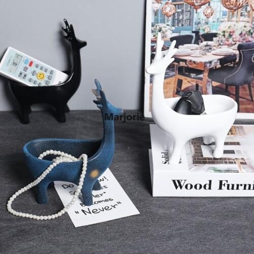 2020 Elk Storage Nordic Style Decoration Front Key Jewelry Storage Entrance Home Feng Shui Dressing Table Resin Crafts