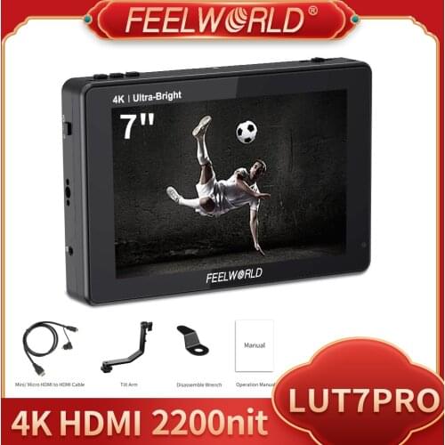 FEELWORLD LUT7 PRO 7 Inch 2200nits Touch Screen Camera Field Monitor 3D LUT 4K HDMI DSLR Monitor for Video Transmission System