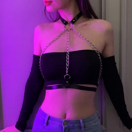 Fullyoung Sexy Leather Harness Women Lingerie Gothic Garter Belt Buttocks Bondage Leather Sex Toys BDSM Fetish Exotic Accessorie