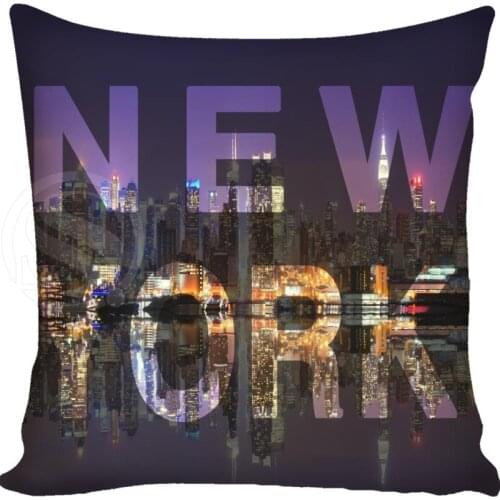 Custom new york city Style throw Pillowcase soft square zipper Pillow Cover 20x20cm,35x35cm(one side)