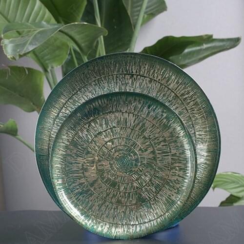 Underglaze Ceramic Plates Gold Thread Decorative Fruit Salad Plate Dining Table Main Course Western Steak Dish Kitchen Tableware