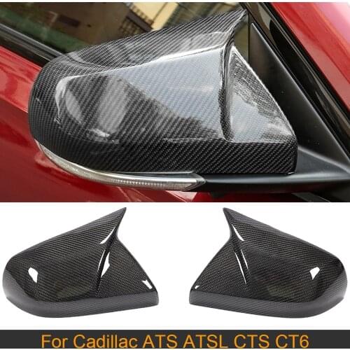 Carbon Fiber Car Rearview Mirror Covers Caps For Cadillac ATS ATSL 2014-2018 CTS CT6 2016-2018 Side Mirror Covers Caps Shell