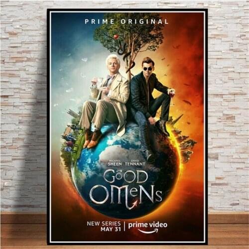 Hot Good Omens Neil Gaiman TV Series Show 2019 Movie Canvas oil Painting Poster Prints Wall Art Pictures Living Room Home Decor