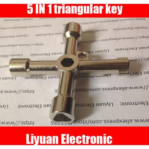 1pcs 5 IN 1 elevator Multifunction Key / Train Triangle Key / Metro Faucet Water Meter Valve Four Corner Key