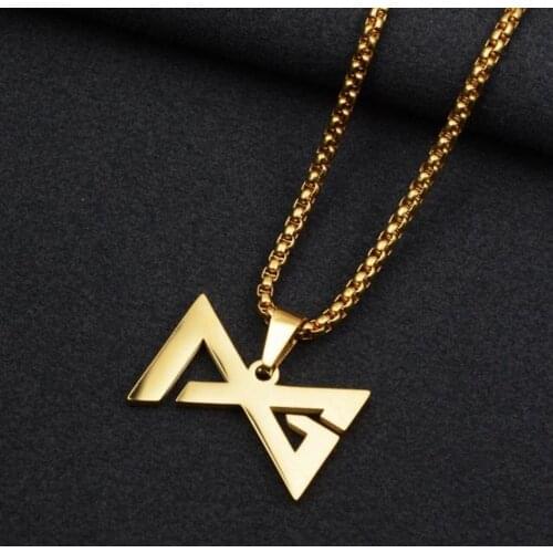 Fashion Letter Pendant Necklace Stainless Steel Necklaces Men and Womens Hip-hop Punk Jewelry