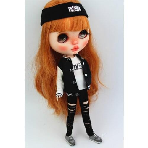 Fashion Tight-fitting Ripped Pants For 12'' Blythe Dolls Accessories Black