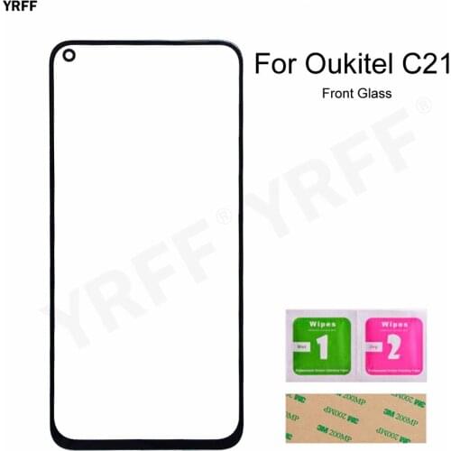 New Mobile Front Glass Panel For Oukitel C21 (No Touch Screen) Outer Glass Panel Cover Phone Repair Sets Tools 3M Glue
