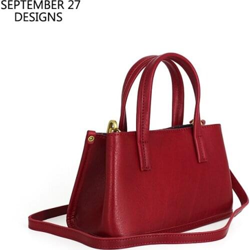 New Fashion Messenger Bag Women First Layer Leather Vintage Shoulder Crossbody Bags 100% Cowskin Simplicity Lady Flap Bag Female