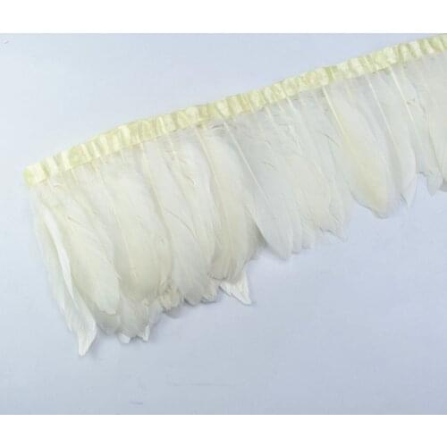 2Meters/Lot Natural Dyed Goose Feathers Trims Geese feather trim Fringe Ribbons 15-20CM 6-8" Feathers for Crafts Clothing Plumas