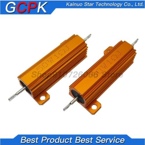 RX24 50W Aluminum Power Metal Shell Case Wirewound Resistor 0.01 ~ 100K 0.1 0.5 1 1.5 2 6 8 10 20 100 150 200 300 1K 10K ohm