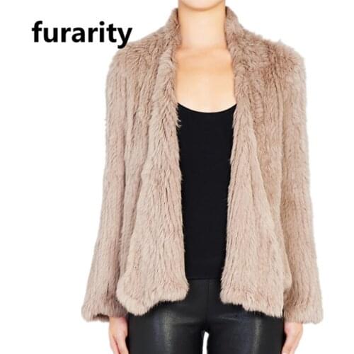 SF0013 Australia 2016 New Genuine Rabbit Fur Coat Fashion Women Knit Real Rabbit Fur Jacket Winter Warm Natural Rabbit Outwear