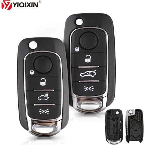 YIQIXIN 3/4 Button Flip Folding Remote Car Key Fob Shell Case For Fiat Egea Tipo 500X Toro With Uncut Blade SIP22