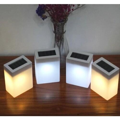 Solar LED Light Outdoor Fashion Square Solar Wall Light Garden Lights Fence Lamp Camping Lamp Bar Table Lamp Warm White Light