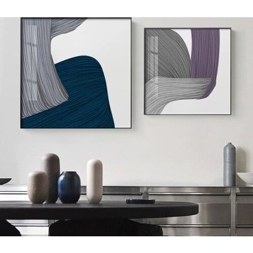 Morden Abstract Line Art Canvas Painting Nordic Posters and Prints Colorful Wall Art Picture for Living Room Home Decor No Frame