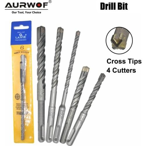 1pc Concrete SDS Plus Drill Bit Cross Tips 4 Cutters 110mm 160mm Wall Brick Block Electric Hammer Masonry Drilling Bits