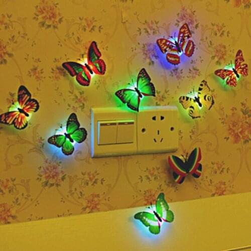 LED Glowing Butterfly Toy kids Room 3D Glow In Dark Butterfly Night Light House Art Wall Stickers Decoration Party Toys Children