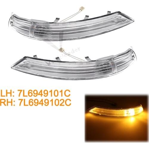 Amber Side Rear View Mirror LED Turn Signal Light Lamp Left/Right For VW Touareg 2007 2008 2009 2010 2011 7L6949101C 7L6949102C