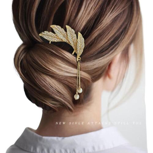 2021 Vintage Hair Accessories Lazy Flower Hair Clip Hairpins U Shape Hair Stick Pin Women Rhinestone Flower Hair Jewelry