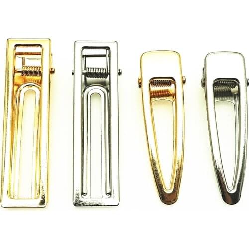 100pcs gold/rhodium Hair Clips Fashion square Hairpin Blank Base for Diy Pearl Jewelry Making Setting craft supplies wholesale