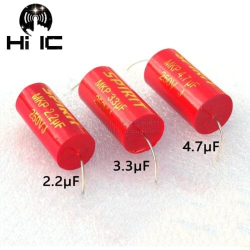 1-5 Pcs Audiophiler Axial MKP 2.2UF 3.3UF 4.7UF 5.6UF 10UF 12UF 250V HIFI DIY Treble Capacitor for Speaker Car Horns Divider