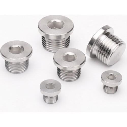 Internal Hex Head Socket Pipe Plug 1/8" 1/4" 3/8" 1/2" 3/4" 1" Male Threaded 304 Stainless Steel Pipe Fitting