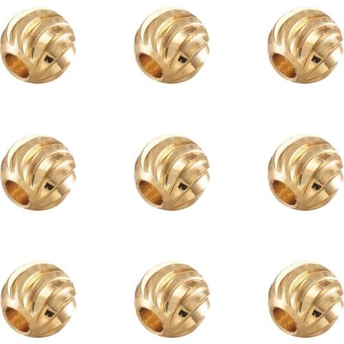100cs Gold Plated Brass Round Beads 3mm 4mm 5mm 6mm for Jewelry Making DIY Jewelry Accessories Findings